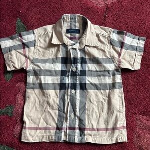 Burberry Kids Beige and Black Checkered Shirt